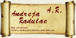 Andreja Radulac vizit kartica